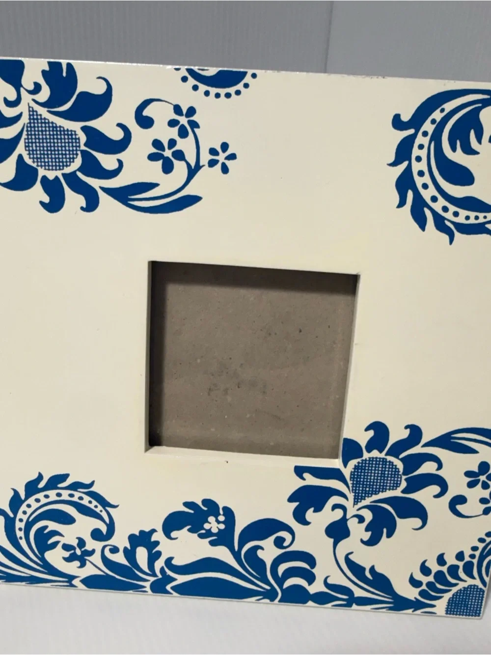 Blue Floral Ceramic Photo Frames - White & Blue Accent